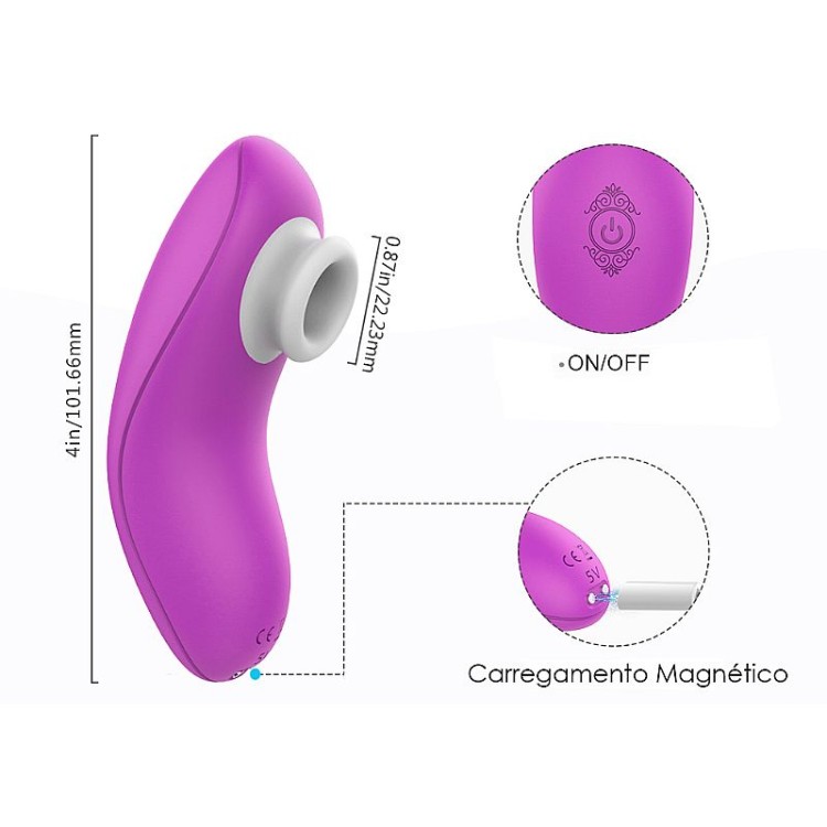 SUGADOR ESTIMULADOR FEMININO RECARREGÁVEL 10 MODOS DE SUCÇÃO