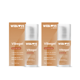 KIT COM 2 VIBEGEL DOCE DE LEITE  PULSA, VIBRA E TE DA PRAZER