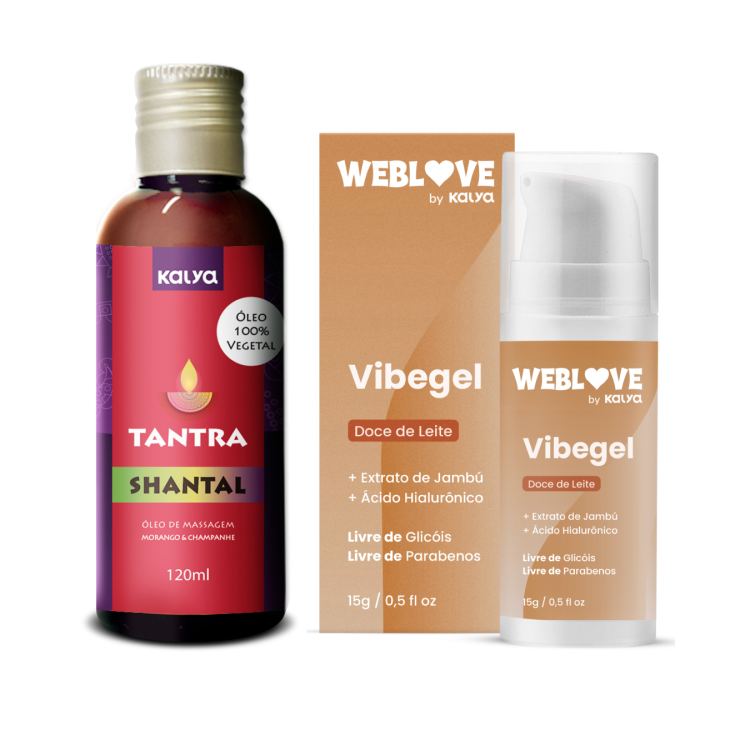 KIT LOVE TANTRA SHANTAL + VIBEGEL DOCE DE LEITE 