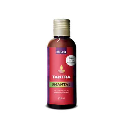 TANTRA SHANTAL MORANGO COM CHAMPANHE -ÓLEO DE MASSAGEM SENSUAL 100% VEGETAL